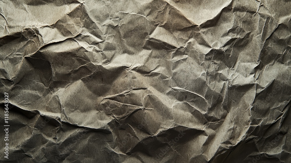 Poster crumpled recycled paper texture for background and creative design projects