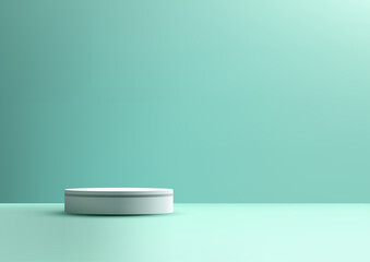 Minimalist podium with smooth white top, set on a clean matching backdrop, perfect for modern product displays, mockups, showrooms, and elegant design presentations.