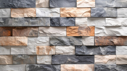 Stone wall with varied textures and colors 