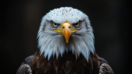 Obraz premium Intense Close-Up of a Majestic Bald Eagle Displaying Serene Focus and Natural Beauty