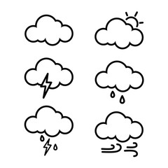 Illustrations of weather elements collection