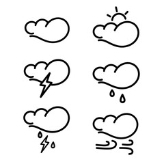 vector Illustrations of weather elements collection