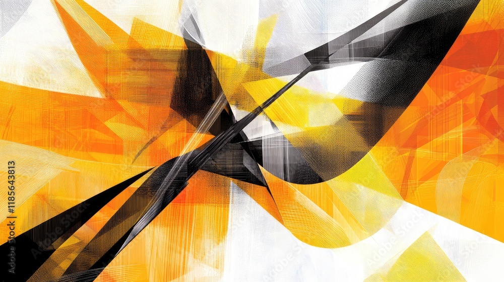 Aufkleber a creative illustration of abstract line art with various thicknesses and angles, forming a dynamic 