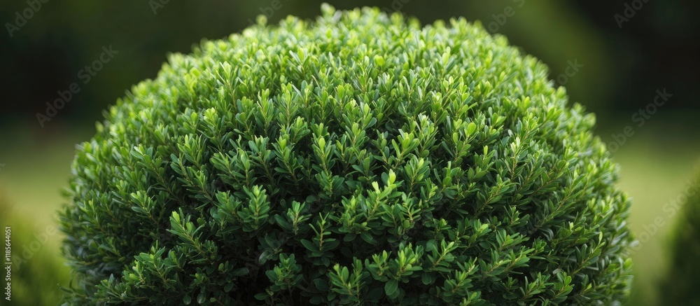 Poster Close up of a lush green shrub adding texture and appeal to a serene landscape with ample space for customization or text overlay