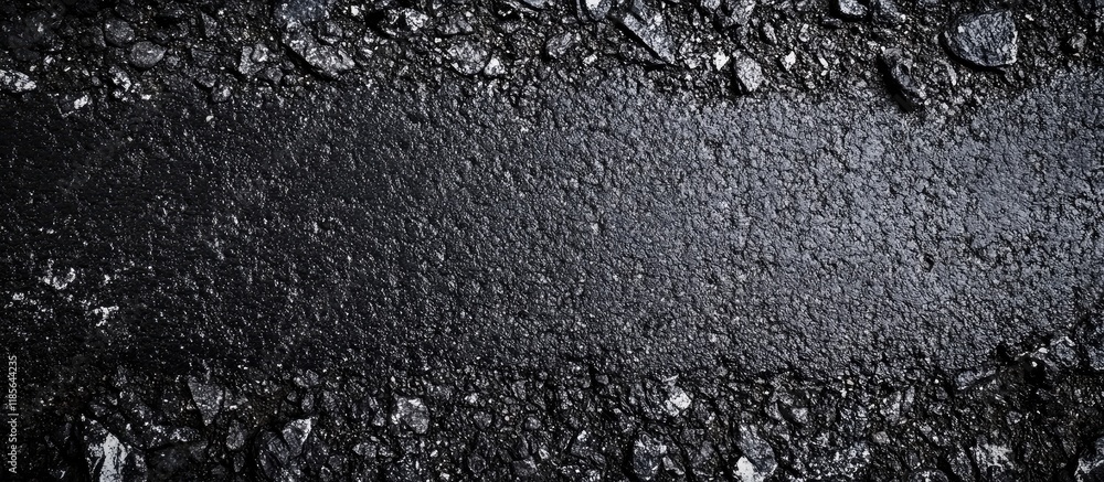 Poster black and white asphalt road texture close up with ample empty space for text or design elements ide