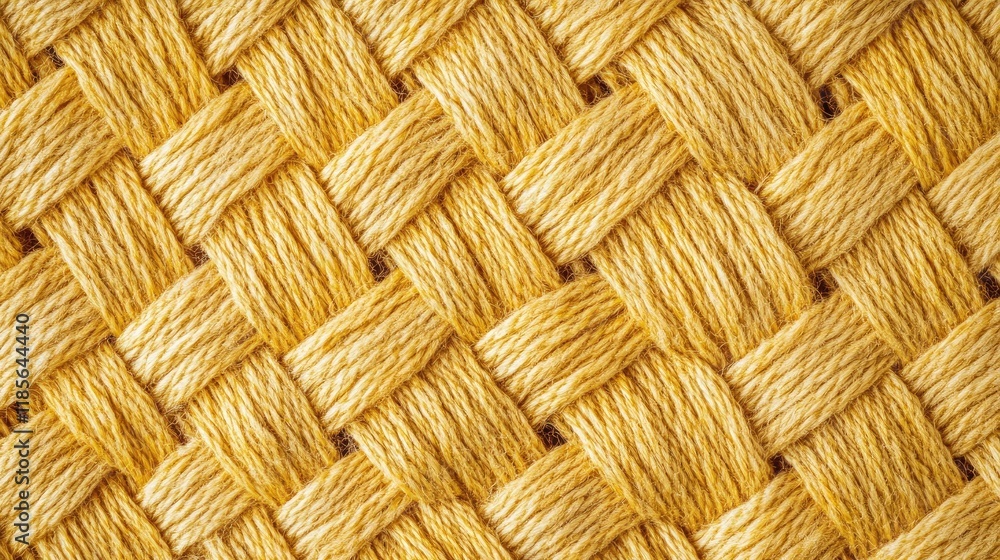 Poster woven yellow textile texture background showcasing intricate patterns and rich fibers for design and