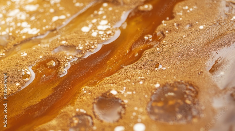 Poster fluid abstract art capturing organic textures with mud and oil in warm monochrome tones showcasing i