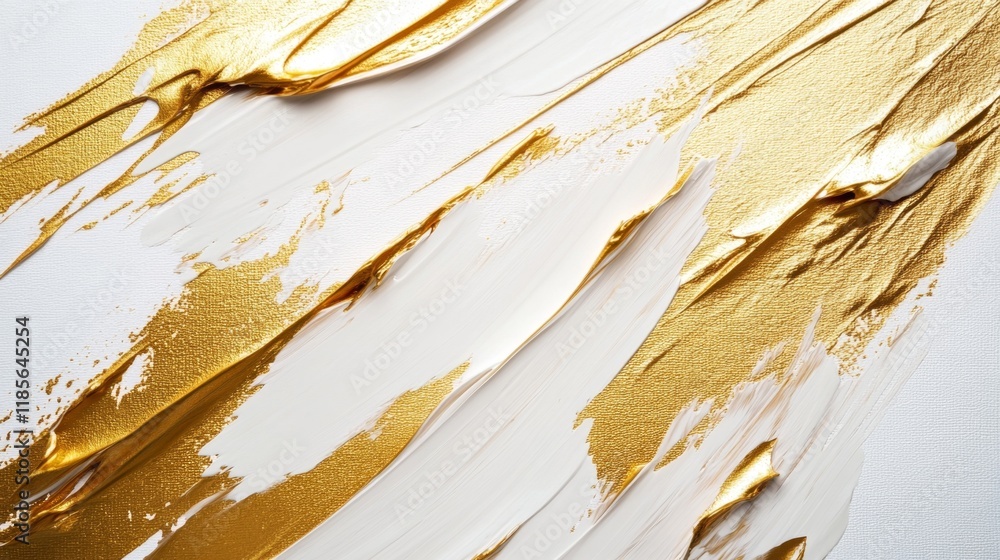 Poster dynamic gold and white paint texture creation studio abstract art minimalist environment close-up vi