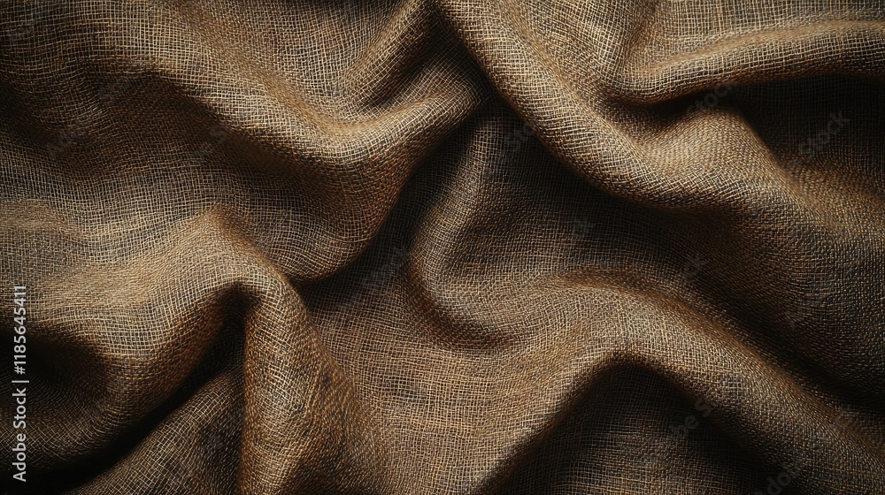Poster natural fabric texture with warm earthy tones and soft folds for background or design applications