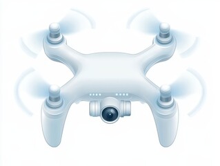White drone in flight, capturing stunning aerial views with advanced camera technology