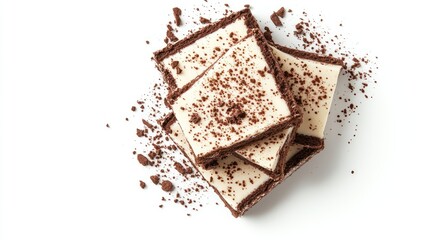 Fototapeta premium Tantalizing Tiramisu Slices Isolated on White Background Perfect for Dessert Lovers and Culinary Enthusiasts Delighting Taste Buds Everywhere