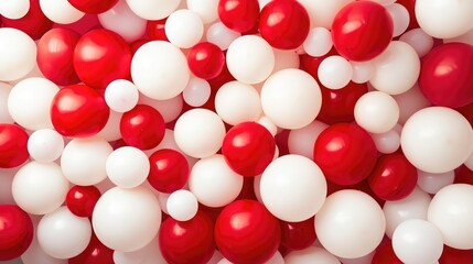 Colorful Red and White Balloon Background Design for Festive Children's Birthday Party Celebration Decor