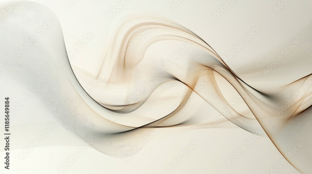 Aufkleber abstract wave design featuring soft flowing curves and gentle gradients for modern and elegant backg