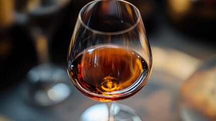 Elegant close-up of traditional Italian red dry wine in a glass showcasing rich color and texture ideal for wine tasting and enjoyment.