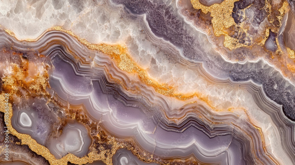 Aufkleber luxurious agate texture with rich swirls and golden accents creating an abstract natural pattern for