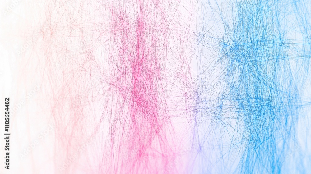 Poster a graphic representation of intersecting lines forming a complex web pattern, rendered in soft paste