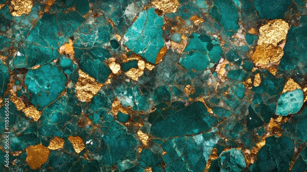 Poster turquoise stone texture with glimmering gold flecks for elegant background and design elements