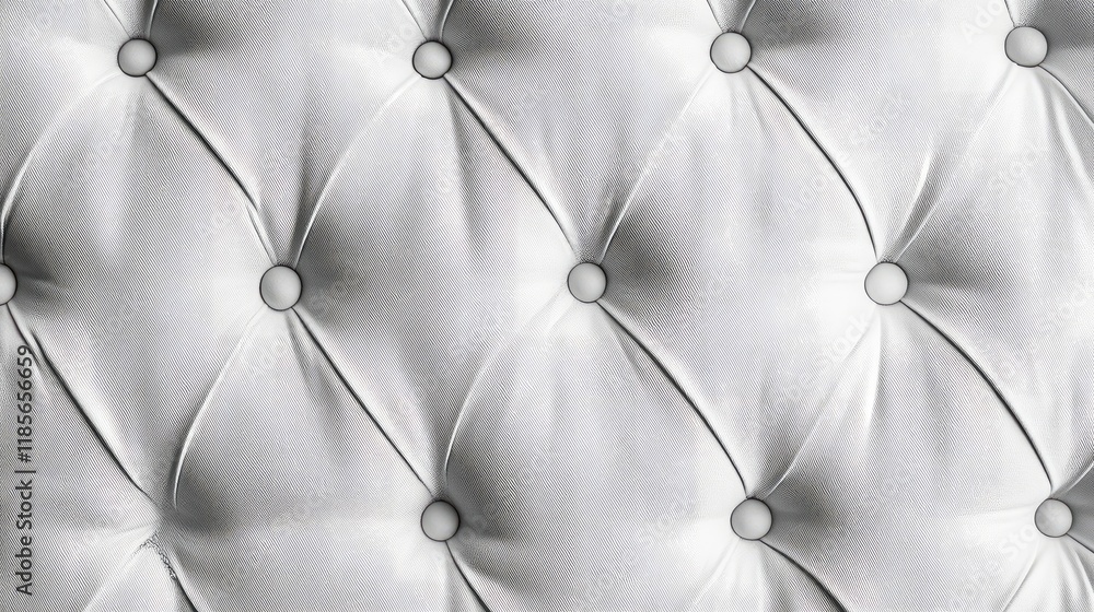 Aufkleber elegant white suede texture with tufted design and buttons for sophisticated backgrounds and interio