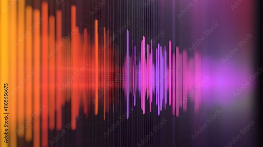 Poster abstract colorful audio waveform visualization design