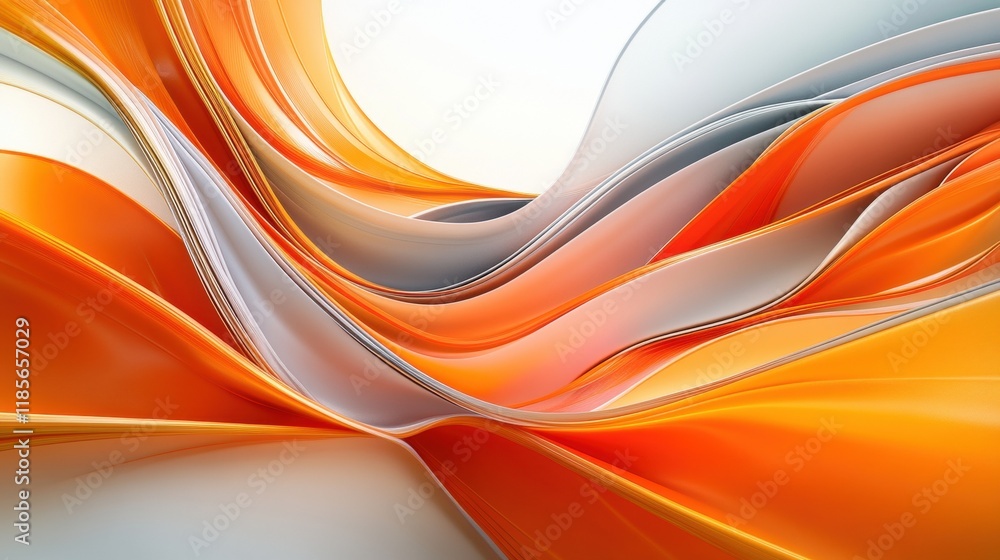 Poster dynamic abstract wave patterns in bright colors digital artwork modern design futuristic concept clo