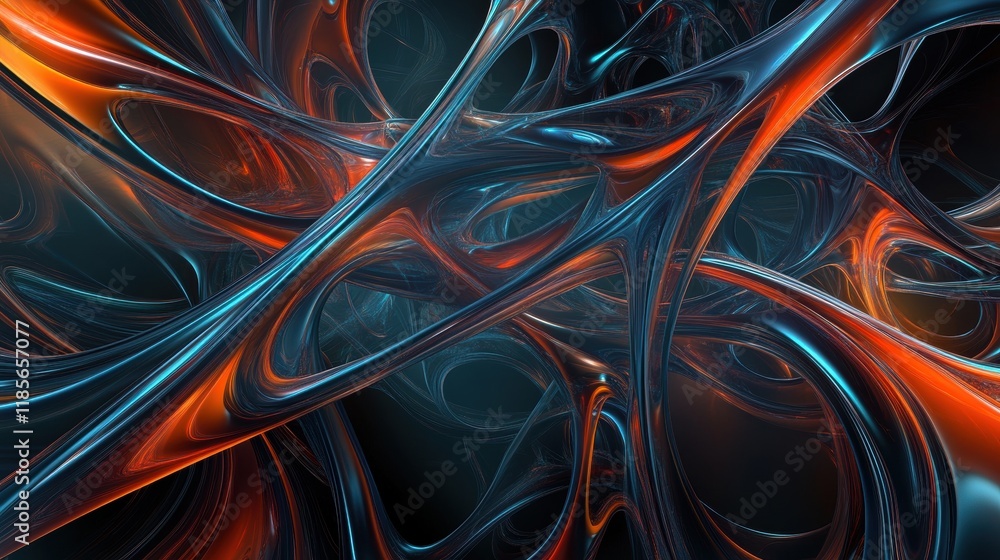 Poster dynamic abstract art exploration digital space 3d rendering futuristic environment close-up modern d