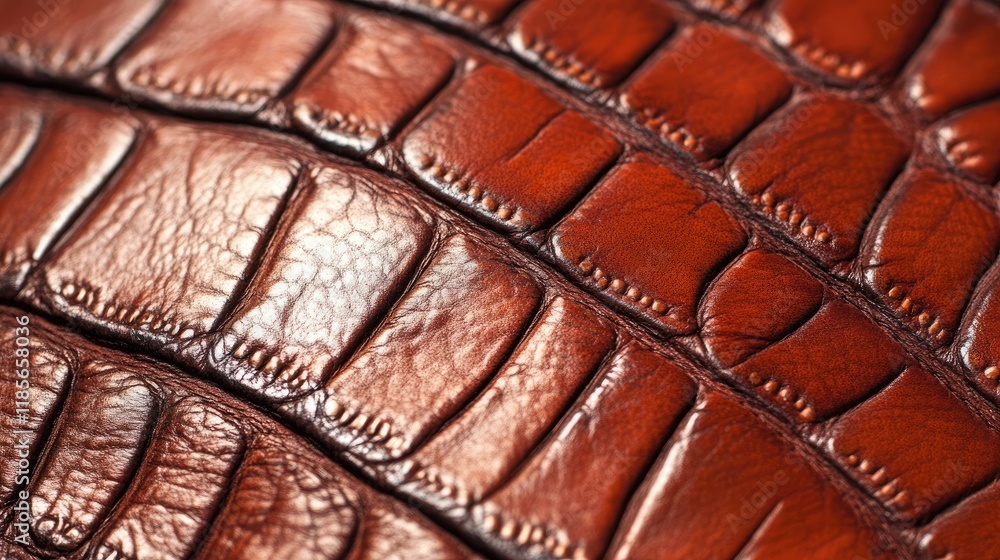 Poster elegant close-up of rich brown leather texture showcasing distinctive cowhide patterns and fine deta