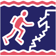 Wall Diving vector icon illustration of Vacation and Tourism iconset.