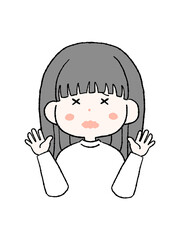 混乱する女性のイラスト