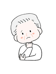考えるかわいいおじいちゃん