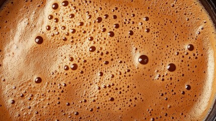 Rich Espresso Texture with Creamy Foam on Top View of Coffee Surface Ideal for Beverage Promotion and Food Backgrounds