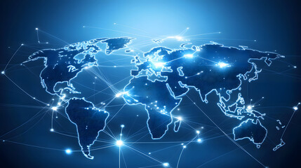 Fototapeta premium Exploring Global Communication Networks and Their Interconnectedness in the Digital Age of Technology and Innovation