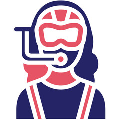 Diver Female vector icon illustration of Vacation and Tourism iconset.
