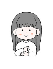 納得する女性のイラスト