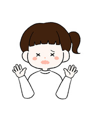 混乱する女の子のイラスト