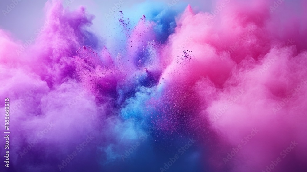 Poster explosive colorful smoke clouds abstract art digital creation vibrant environment aerial view visual