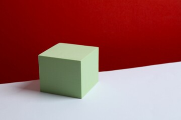 White podium on color background 