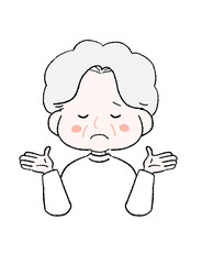 呆れるおばあちゃんのイラスト