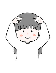 大きく丸を作る女性のイラスト