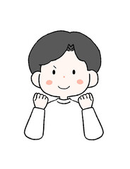ガッツポーズをする男性のイラスト