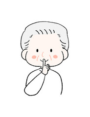 Obraz premium 秘密のポーズをするかわいいおじいちゃん