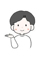 案内をする男性のイラスト