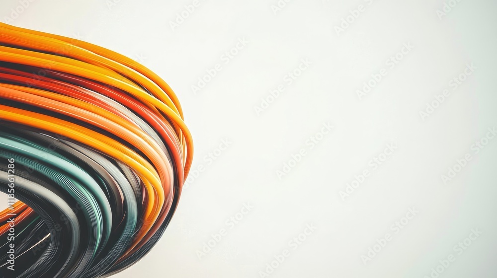 Poster vibrant network cables in a contemporary datacenter with ample copyspace for text and graphics