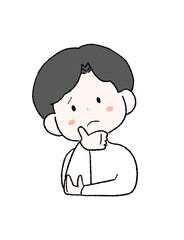 疑問が浮かぶ男性のイラスト