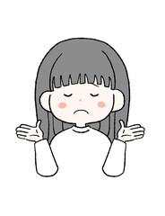呆れる女性のイラスト