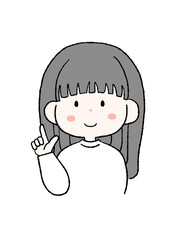 ポイントを示す女性のイラスト