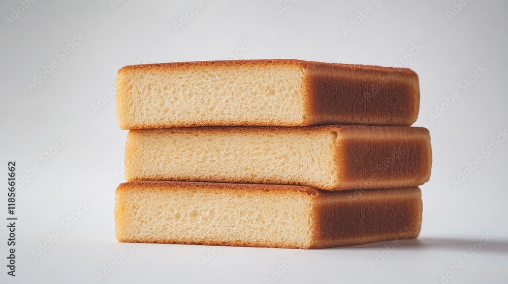 Poster sliced wheat bread stacked display fresh crunchy crust bakery product on clean background