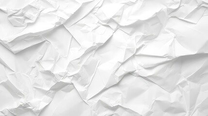 Obraz premium Crumpled white textured paper background for abstract design and creative projects