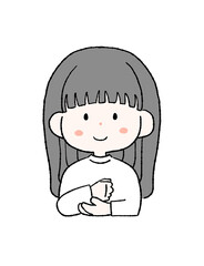 納得する女性のイラスト