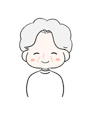 にっこり笑うかわいいおばあちゃん