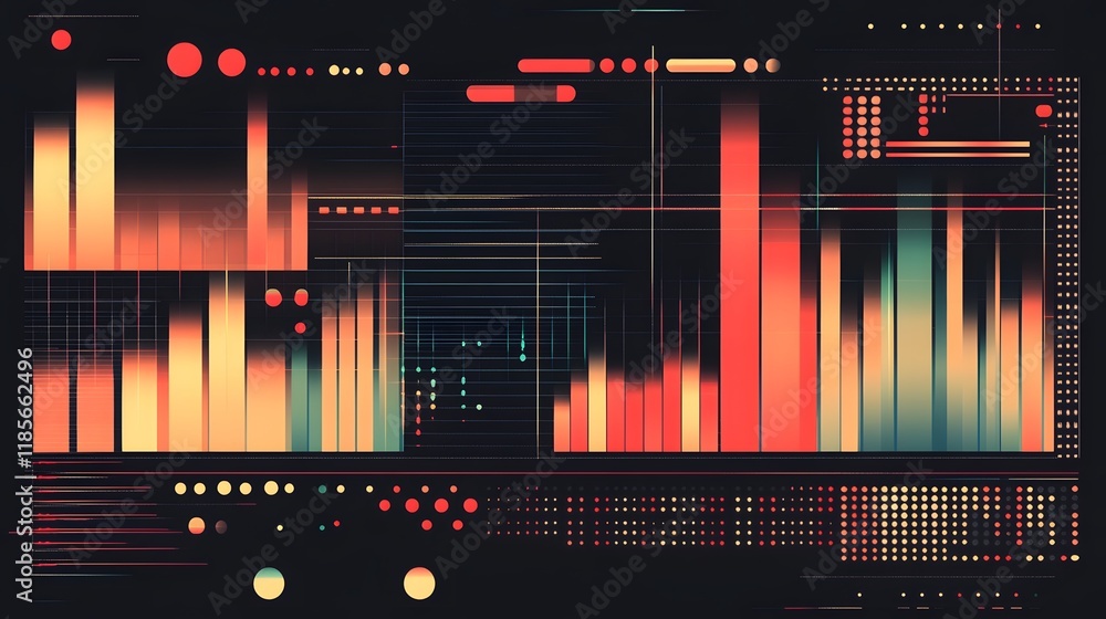 Poster abstract digital data visualization graphic design